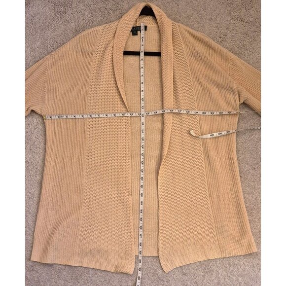 Lauren Ralph Lauren Tan 100% Linen Bell Sleeve Open Front Cardigan Size M GUC - Picture 6 of 8